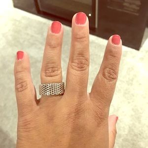 Sterling silver mesh ring